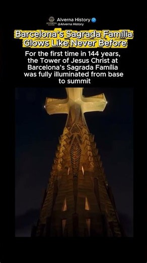 Barcelona’s Sagrada Família Glows Like Never Before 🤯 #historytok #historycomesalive #history