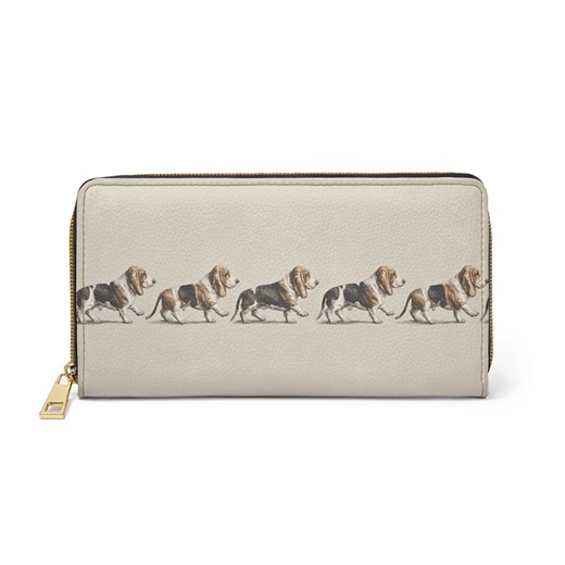 Basset Hound Art Zipper Wallet | Dog Illustration, Neutral Beige - Etsy