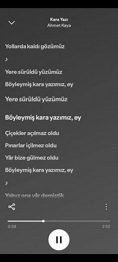 Kara Yazı Ahmet Kaya (şarkı sözleri)