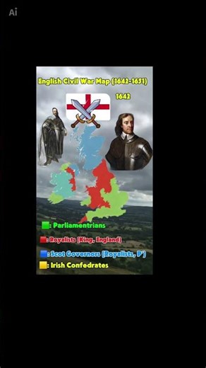 English Civil War Map (1642-1651) | #shorts #mapping #edit #capcut #england #viral #trending |