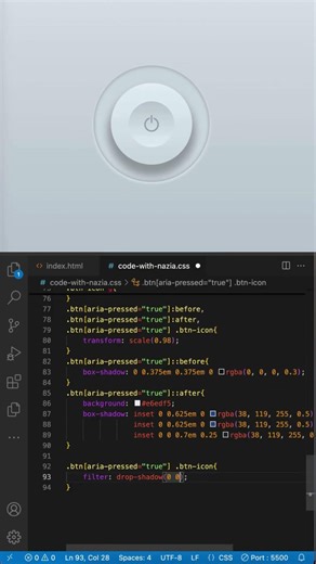 Neumorphic Power Button 🔘 HTML CSS
