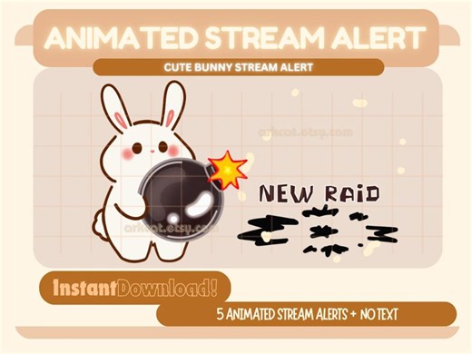 Animated Bunny Bomb Alert – Chaos Explosion GIF for Twitch, Youtube (digital Download) - Etsy