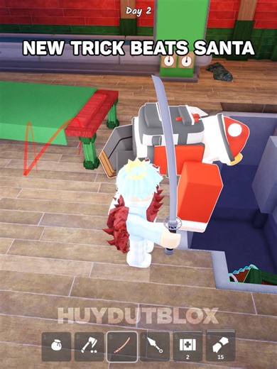 New Trick Easy Beats Santa Boss😱💀 #roblox #huydutblox #99nightsintheforest