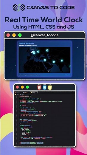 How to Make World Clock using HTML, CSS & JS | Beginner JS Project #htmlcssjs #coding
