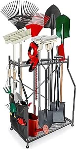 Garden Tool Storage Rack, Alloy Steel, Plastic, 28"L x 15"W x 36.5"H, Easy Installation, 2-Year Warranty