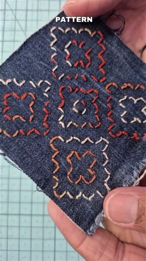 SASHIKO | Persimmon Stitch with Variegated Thread. #sashiko #beginnersewing #sashikopatterns