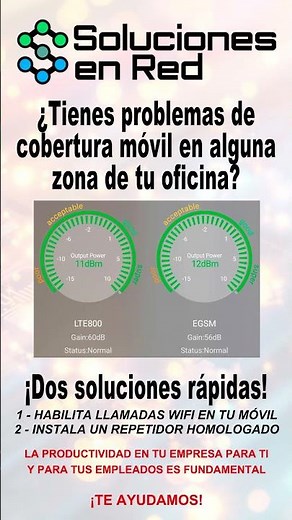 Poca cobertura móvil en la oficina. Solucionalo con llamadas WiFi o repetidores homologados