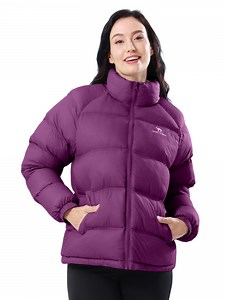CAMEL Womens Winter Outerwear Coats Warm Cotton Jacket Fashion Parkas Casual Lightweight Jackets Purple