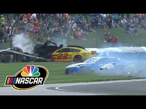 Curb at Indianapolis sets off chain reaction of mayhem during NASCAR Cup race | Motorsports on NBC