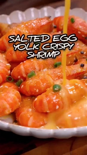 The Secret to the Crispiest Salted Egg Yolk Shrimp! 🍤#food #recipe #healthyfood