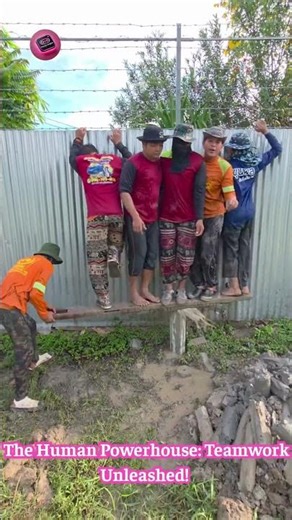 Human Pile Driver: Watch 5 Men Hammer Stakes FASTER Than A Machine! 👷‍♂️💪#ManualLabor #TeamworkGoals
