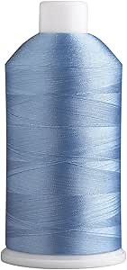 Super B Polyester Embroidery Thread, 40wt Large Spool 5000m, Embroidery Thread for Commercial & Domestic Machine, 175 Popular Colors Machine Embroidery Thread, 100% Polyester - Carolina Blue 406