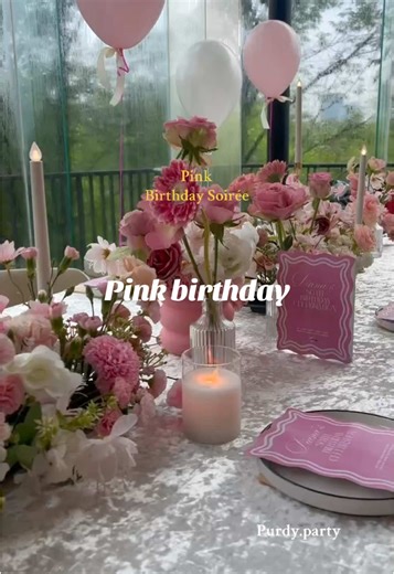Pink Birthday Soirée: Table Decor Ideas