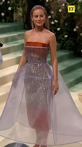 Brie Larson stuns in her structured, sheer gown on the Met Gala steps! | Entertainment Tonight