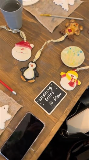 Our Christmas Party! We had so much fun taking our brides for a decoration painting party! 🤍 #bride