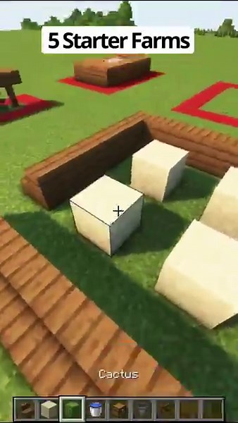 5 Easy Minecraft Starter Farms🏡 #minecraft