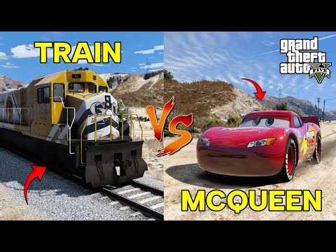 Unstoppable Train vs 100 Lightning McQueens – GTA 5 Challenge