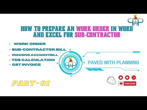 Part-1 Work Order for Contractor/PRW l Work order format for Construction work