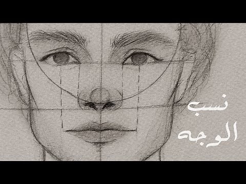 تعليم الرسم :اسهل طريقه لرسم نسب الوجه | كيف ترسم نسب الوجه الصحيحة للانسان
