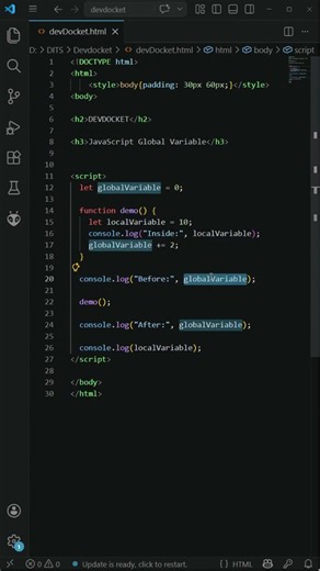 Global Variable in JavaScript Explained 🔥