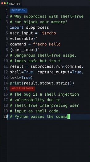 shell=True Can Hijack Your System! #python #coding #security #programming #dev
