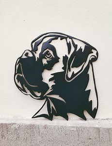 Tête de chien Boxer Side en métal - Décoration - Etsy France