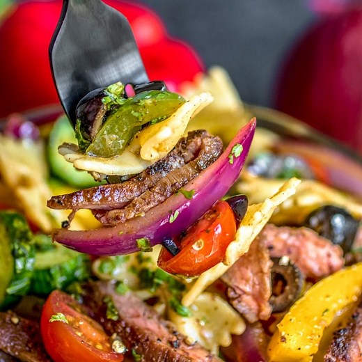 Steak Fajita Pasta Salad Recipe - Home. Made. Interest.
