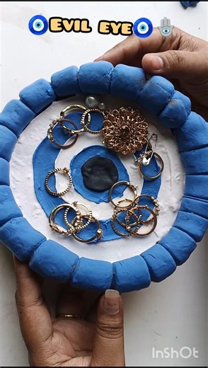 Diy idea🧿How to make⚡Evil Eye🪬easily by Super clay💕#diy #clayart #claycrafts #clay #claycraft #funny