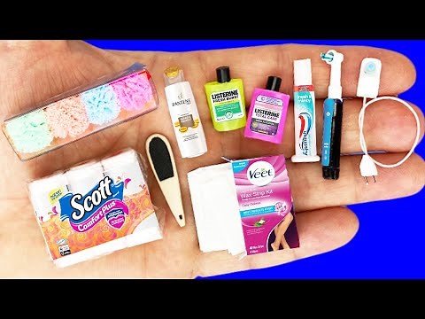 14 DIY MINIATURE BATHROOM IDEAS REALISTIC HACKS AND CRAFTS FOR BARBIE DOLLHOUSE !!!