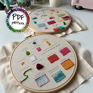 3D Stumpwork Embroidery Pattern: 34 Stitches Sampler (PDF Pattern) - Etsy