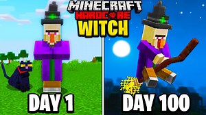 I Survived 100 Days as a WITCH in Hardcore Minecraft... Hardcore Minecraft is a hard challenge and I want to try and survive 100 days as a Witch! I survived 100 days as a Witch in Minecraft Hardcore and this is what happened. | Fru