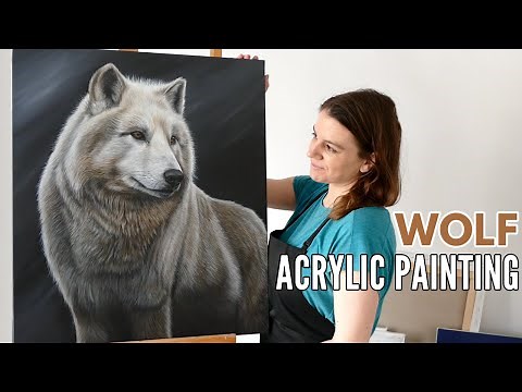 Painting a Wolf in Acrylic | Realistic Wildlife Painting