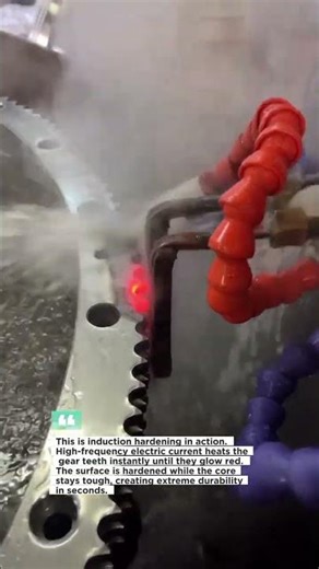 Induction Hardening Turns Gear Teeth Red Hot in Seconds #metalworking #induction #shorts