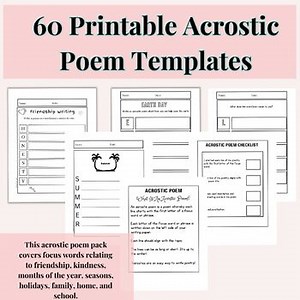 Acrostic Poem Template - Fun & Engaging Acrostic Poems For Year Long, 3rd & 4th
