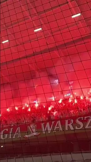 Legia Warsaw fans pyro show at away match vs Djurgarden