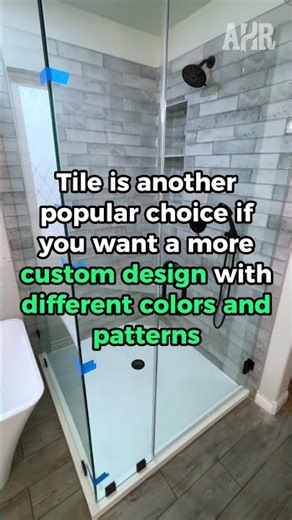 What wall materials can be used in a walk in shower?