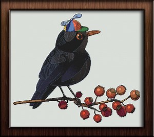 Fly Blackbird Cross Stitch Pattern - Etsy