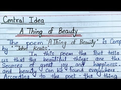 A thing of Beauty central idea class 12 | class 12 English important central idea | class 12