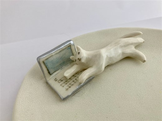 Handmade Ceramic Cat Jewelry Dish: Ring Holder, Catchall Bowl - Etsy