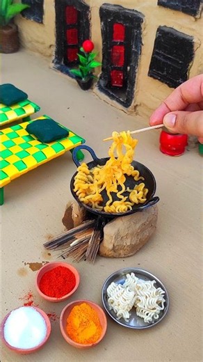 Mini Village Style Maggi 😋| Tiny Foods 🔥| Mini Village 🤯| Mini Real Cooking #minifood #minivillage