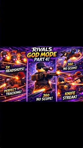 THIS AIM IS ILLEGAL! 3x Headshots + 360 No Scope Rivals players god mode #roblox #rivals #dublagem