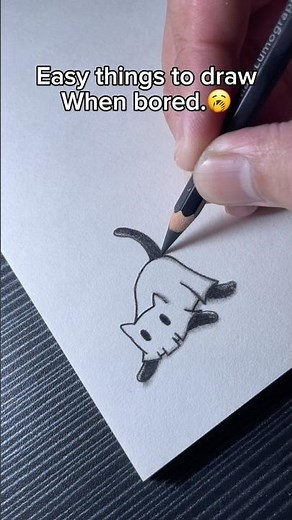 Easy things to draw when bored.🥱#drawing #sketch #cute #cat #kitten #art