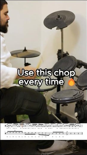 Perfect your chop with this pattern 🔥 #drums #drumlessons #technique