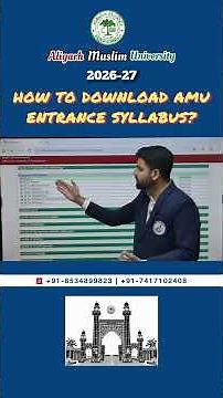 How to Download AMU Entrance Syllabus 2026 | AMU All Courses Syllabus PDF #amu #syllabus #aligarh