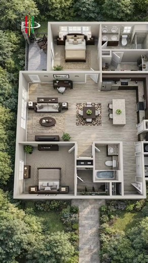 Smart 2 Bedroom Apartment 3D Floor Plan Design This 3D floor plan for a two bedroom apartment shows a modern and practical layout with a comfortable living area, stylish bedrooms, and a functional kitchen design. 3D floor plans help buyers and agents understand property layouts instantly and make listings more attractive. Need professional 2D or 3D floor plan designs for real estate listings? Message now to get started. #3dfloorplan #apartmentdesign #2bedroomapartment #floorplan #apartmentlayout