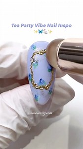 1.5M views · 42K reactions | Tea party vibe nail tutorial 曆✨✨ Products Used: 008 Dear Heather 019 Porcelain (Super White) Isolated Chrome Matte Gel Non-Wipe Sculpting Gel M01- Gold Mirror Chrome Diamond Shine Non-Wipe Top Coat shop at sooolovely.com #nails #gelnails #nailoftheday #nailofinstagram #nailinspiration #naildesign #nailart #nailartist #nailswagg #diynails #manicure #nailtechnician #nailartist #flowernails #summernails | Sooolovely.com | Facebook