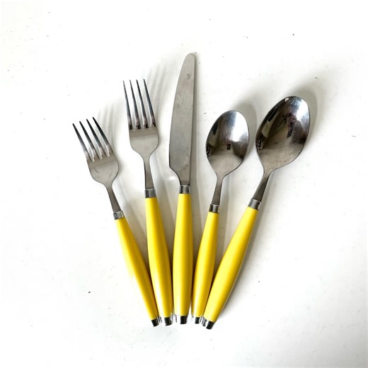 Fiesta SUNFLOWER 5 Pc Place Setting - Fiesta Ware Flatware - Colorful Silverware - Yellow Fiesta Ware - Etsy