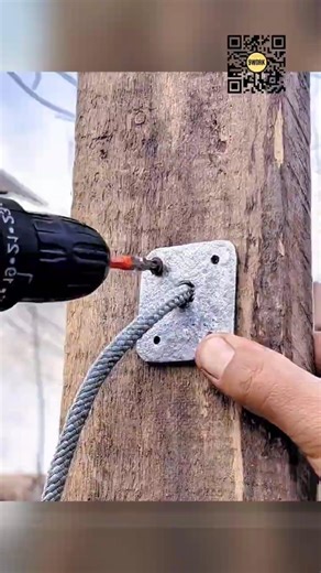 Secure Rope Mounting Hack Using a Metal Plate and Power Drill #9work