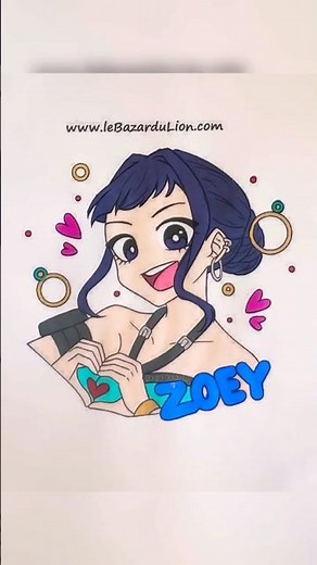 Coloring Zoey🫟💙✨ #kpop #kpopdemonhunters