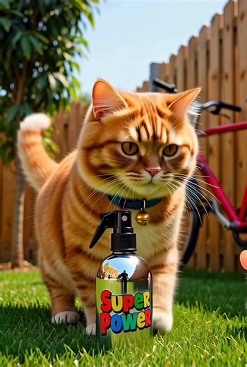 He wanted superpowers… but got rainbow fur instead! 🌈😹 6 seconds of backyard chaos with our blue-collared cat & red-scarf mouse! FOLLOW for more funny animal drama! #AnimalDrama6s #FunnyAnimals #CatAndMouse #SuperpowerFail #6SecondStory #ViralReels #CuteComedy | Animal Drama 6s